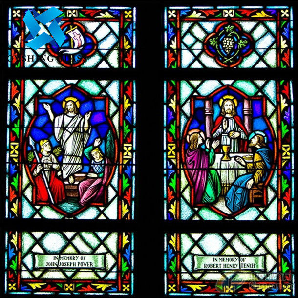 Solidny Tiffany Art Church Witraż 3mm-22mm Podwójnie oszklone szkło okienne do ściany