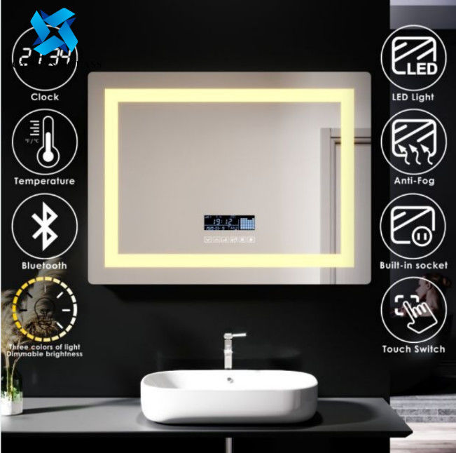 Podgrzewane podświetlane lustro łazienkowe LED z Bluetooth 600 * 800 700 * 900 750 * 1000