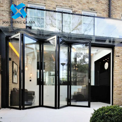 Termal Break Aluminium Bi Fold Doors Balkon Dźwiękoszczelne Szklane Drzwi